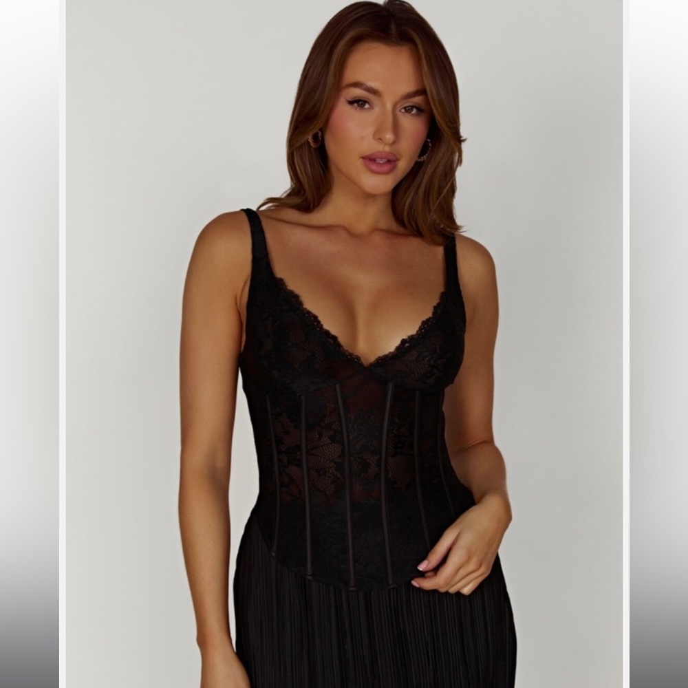 Meshki Black Lace Bustier